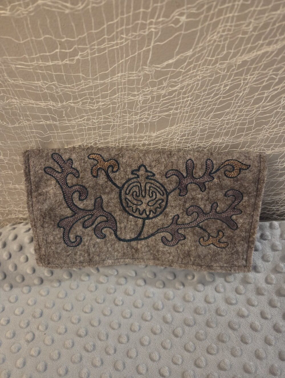 Felt clutch one pocket wallet bag purse unique pattern